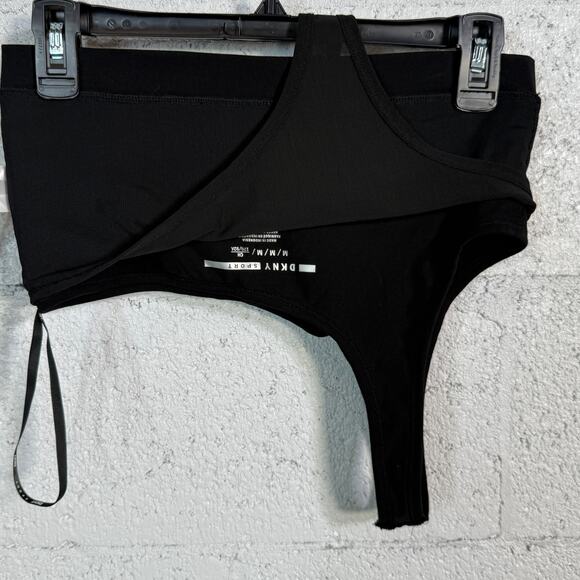 DKNY Women's Double-Layer 1 Shoulder Mesh-Combo Bralette black Medium - Picture 8 of 10